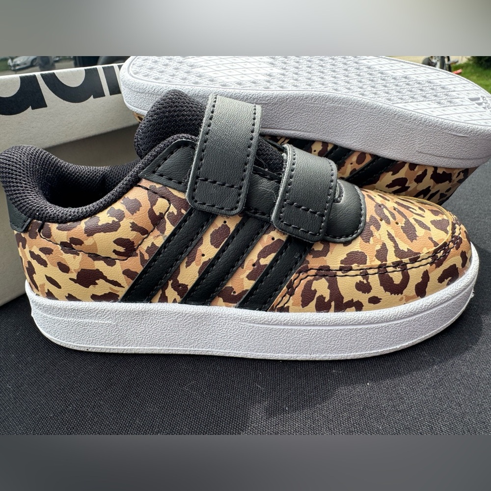 NEW Adidas Breaknet 2.0 CF Toddler Girls Leopard Size 9 Tennis Shoes